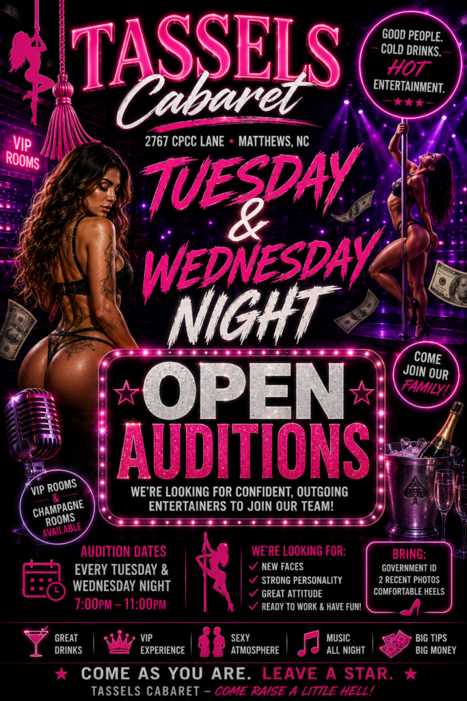 Tassels Cabaret club flyer