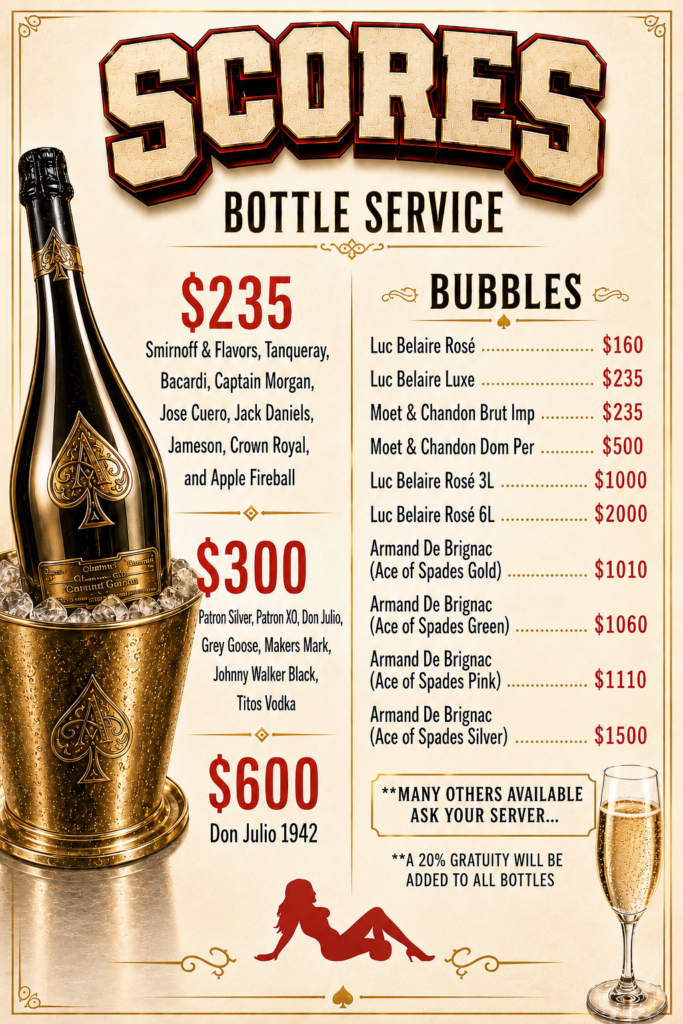Scores Gentlemen's Club & Steakhouse flyer