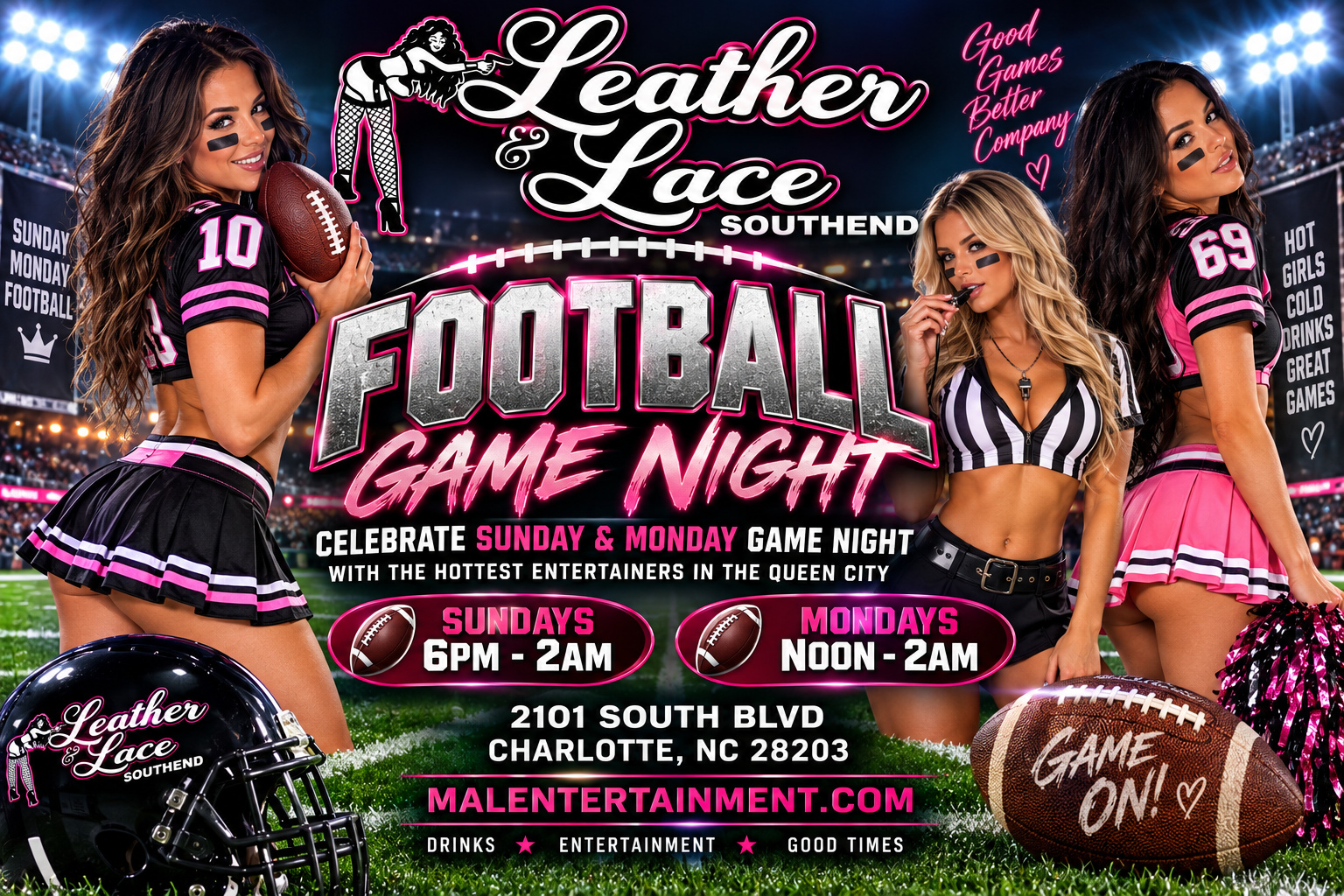 Leather & Lace Southend Football Game Night flyer