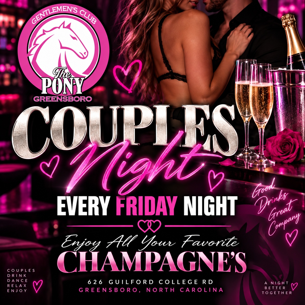 The Pony Greensboro Couples Night, every Friday