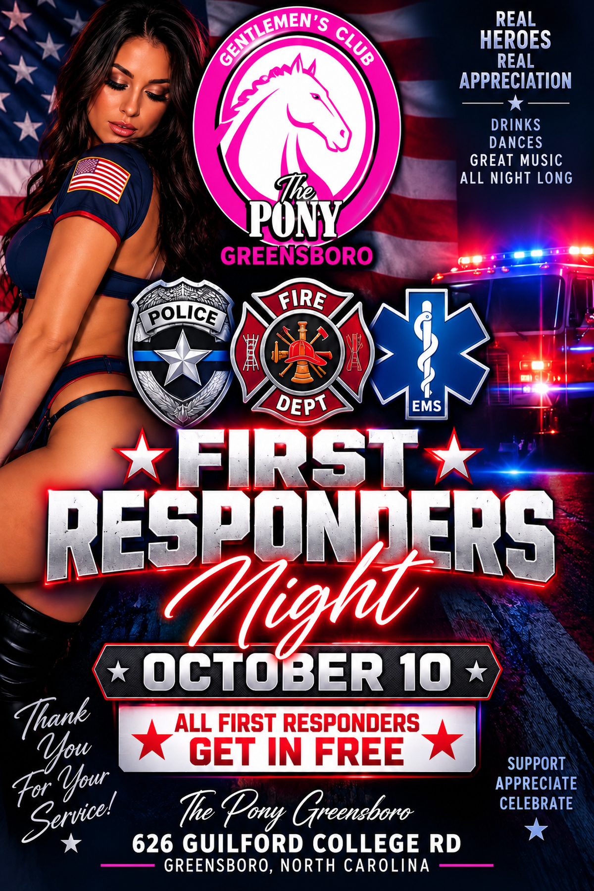 The Pony Greensboro First Responders Night, October 10