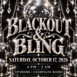 Tassels Cabaret Blackout and Bling flyer, October 17 2026