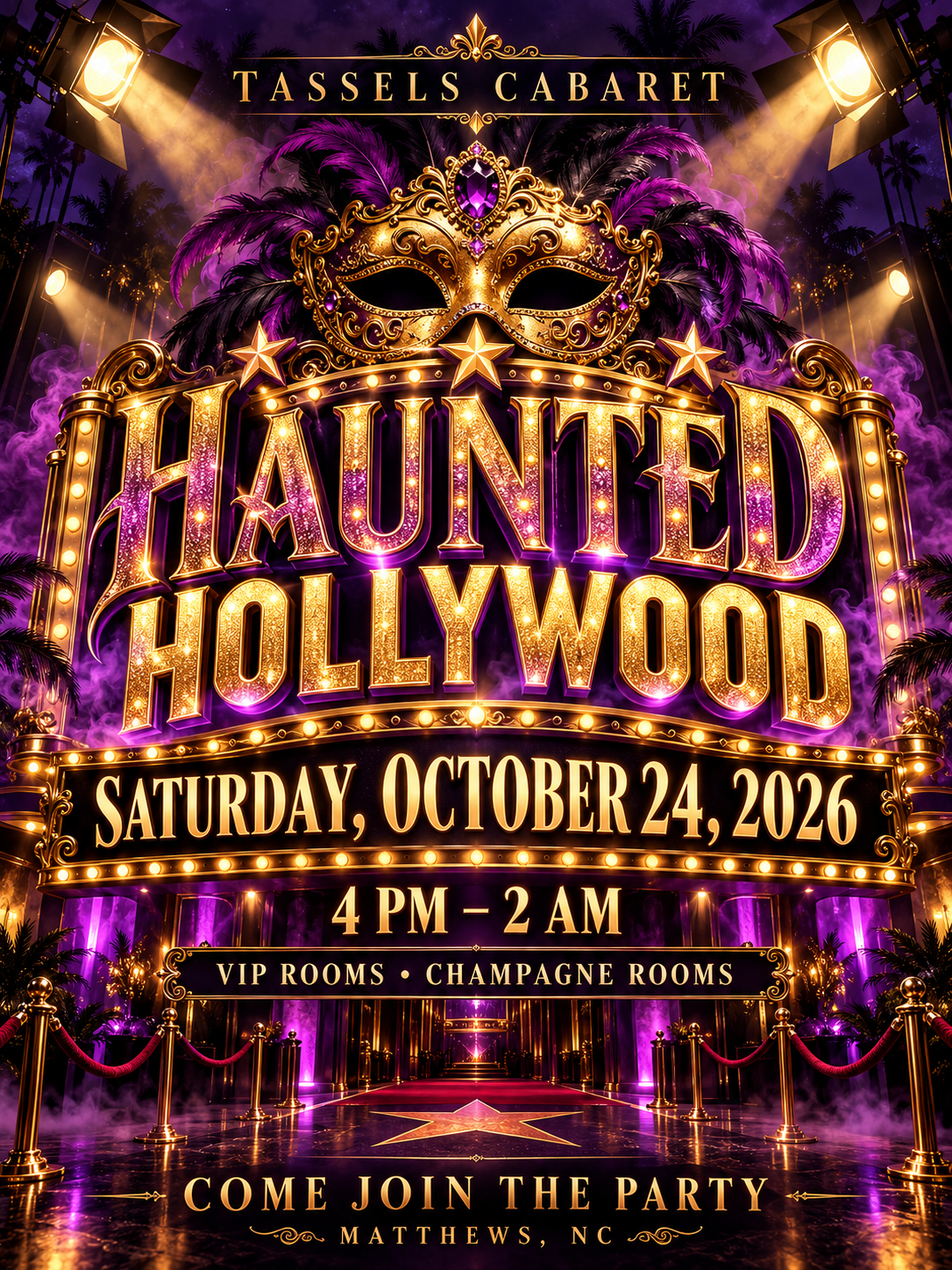 Tassels Cabaret Haunted Hollywood flyer, October 24 2026
