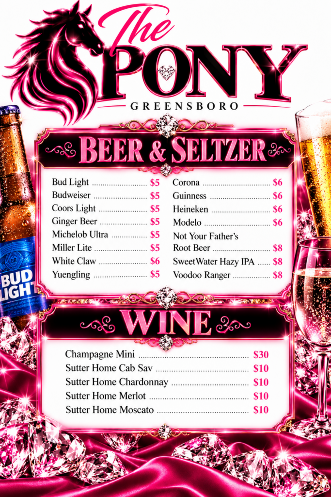 The Pony Gentlemen's Club – Greensboro flyer